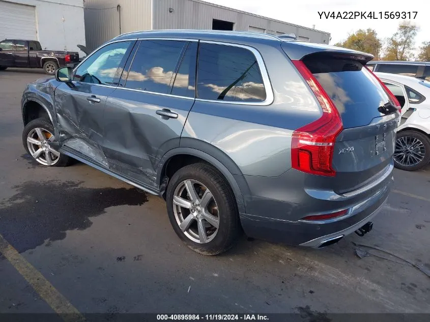 2020 Volvo Xc90 T6 Momentum 7 Passenger VIN: YV4A22PK4L1569317 Lot: 40895984