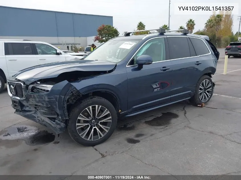 2020 Volvo Xc90 T5 Momentum 7 Passenger VIN: YV4102PK0L1541357 Lot: 40907001