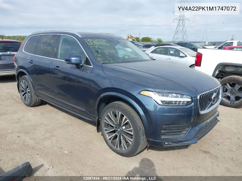 2021 Volvo Xc90 VIN: YV4A22PK1M1747072 Lot: 12097434