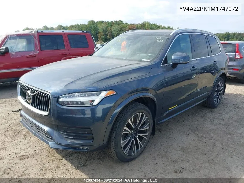 2021 Volvo Xc90 VIN: YV4A22PK1M1747072 Lot: 12097434