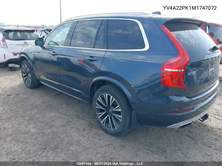 2021 Volvo Xc90 VIN: YV4A22PK1M1747072 Lot: 12097434