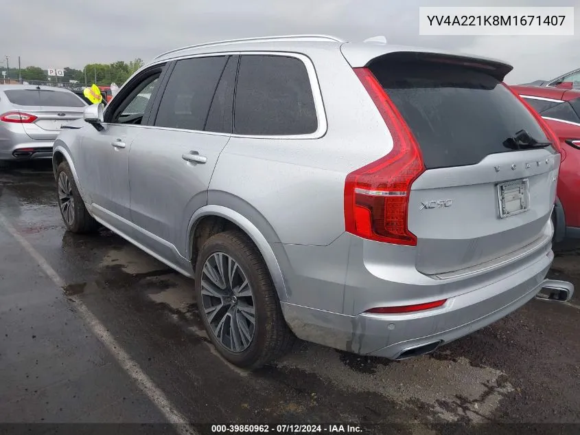 2021 Volvo Xc90 T6 Momentum 6 Passenger VIN: YV4A221K8M1671407 Lot: 39850962