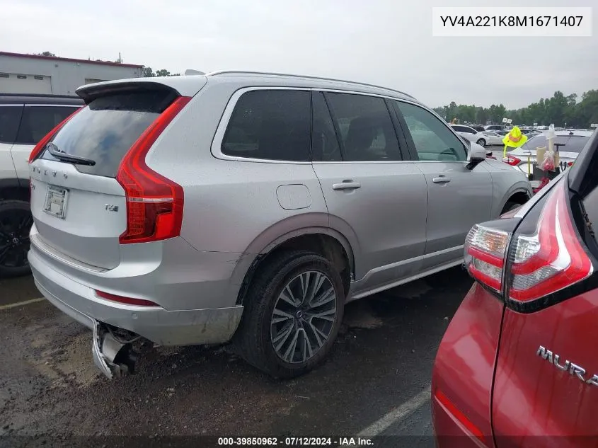 YV4A221K8M1671407 2021 Volvo Xc90 T6 Momentum 6 Passenger