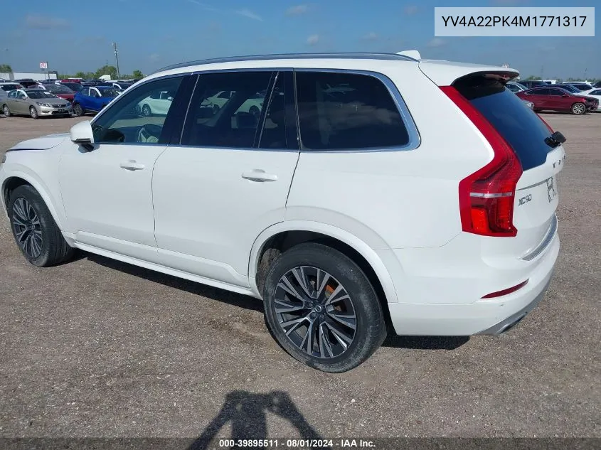 YV4A22PK4M1771317 2021 Volvo Xc90 T6 Momentum 7 Passenger