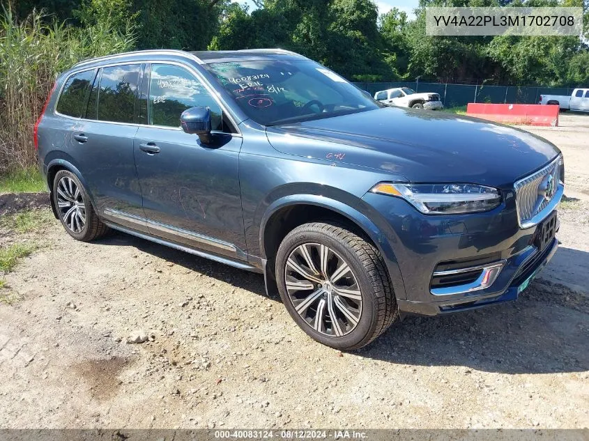 2021 Volvo Xc90 T6 Inscription 7 Passenger VIN: YV4A22PL3M1702708 Lot: 40083124