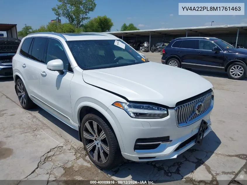 2021 Volvo Xc90 T6 Inscription 7 Passenger VIN: YV4A22PL8M1761463 Lot: 40089916