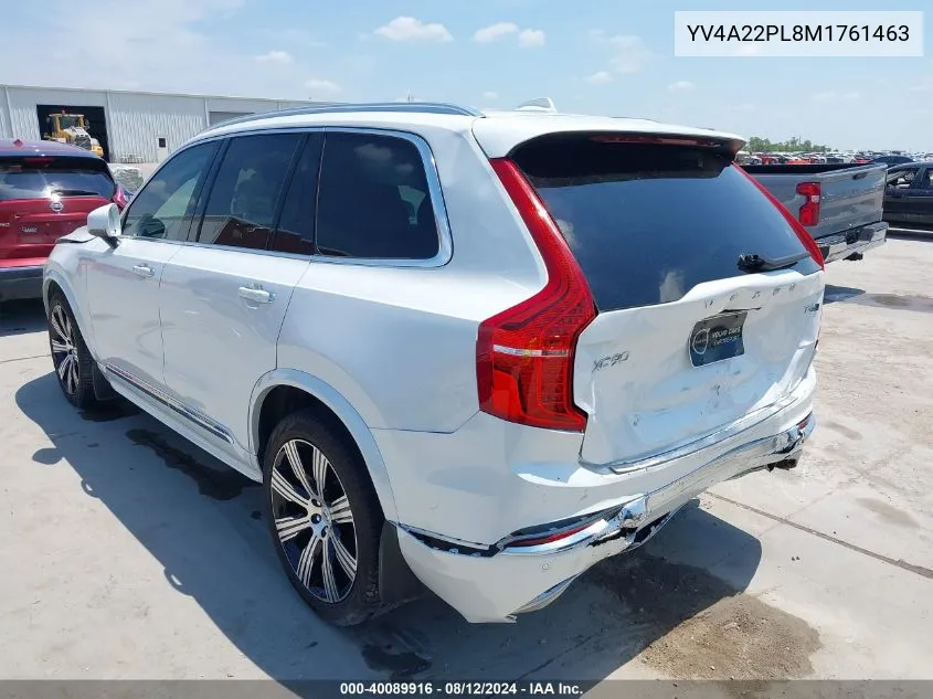 2021 Volvo Xc90 T6 Inscription 7 Passenger VIN: YV4A22PL8M1761463 Lot: 40089916