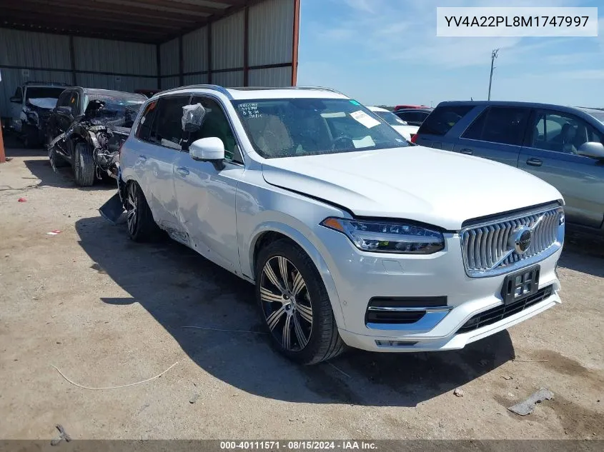 2021 Volvo Xc90 T6 Inscription 7 Passenger VIN: YV4A22PL8M1747997 Lot: 40111571