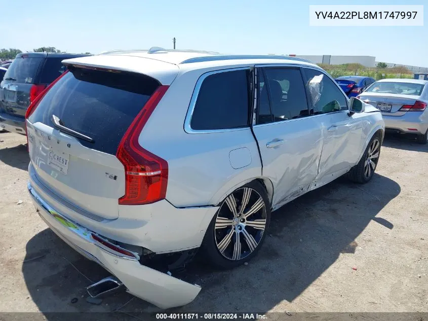 2021 Volvo Xc90 T6 Inscription 7 Passenger VIN: YV4A22PL8M1747997 Lot: 40111571