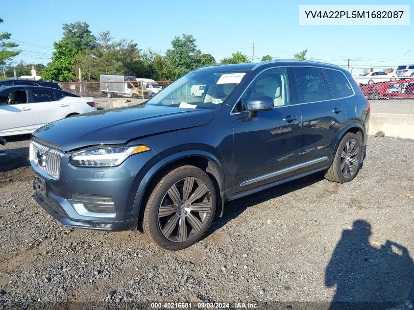 2021 Volvo Xc90 T6 Inscription 7 Passenger VIN: YV4A22PL5M1682087 Lot: 40216681