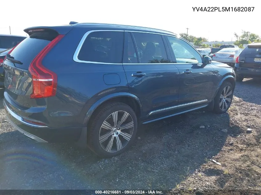 2021 Volvo Xc90 T6 Inscription 7 Passenger VIN: YV4A22PL5M1682087 Lot: 40216681