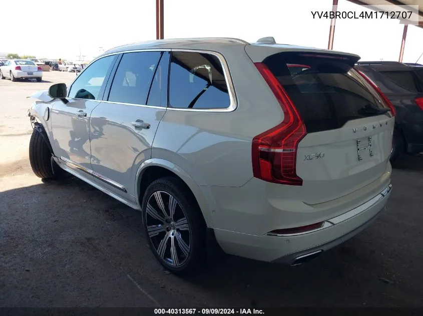 2021 Volvo Xc90 Recharge Plug-In Hybrid T8 Inscription 7 Passenger VIN: YV4BR0CL4M1712707 Lot: 40313567