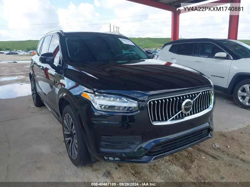 2021 Volvo Xc90 T6 Momentum 7 Passenger VIN: YV4A22PKXM1740881 Lot: 40467189