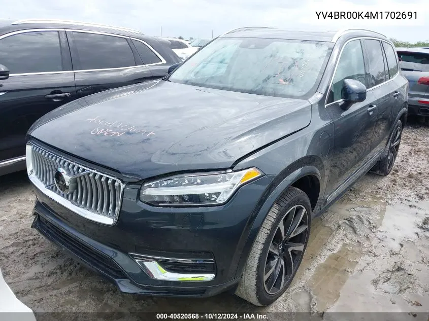 2021 Volvo Xc90 Recharge Plug-In Hybrid T8 Inscription Expression 6 Passenger VIN: YV4BR00K4M1702691 Lot: 40520568