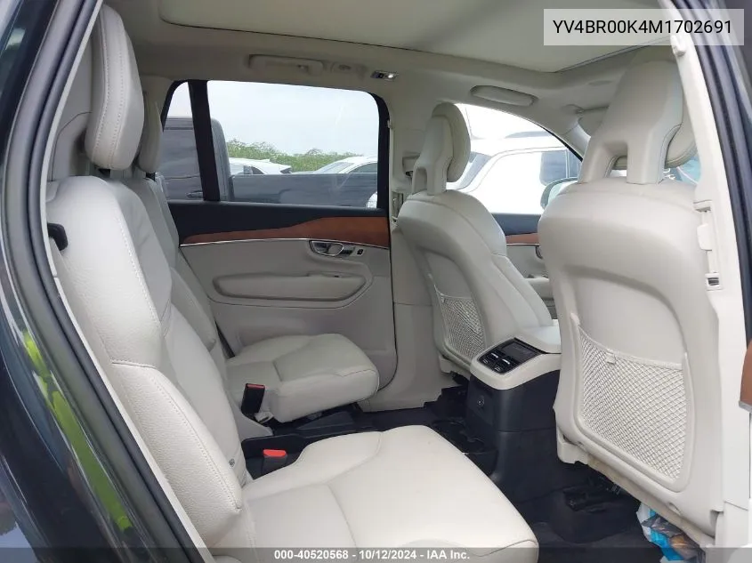 2021 Volvo Xc90 Recharge Plug-In Hybrid T8 Inscription Expression 6 Passenger VIN: YV4BR00K4M1702691 Lot: 40520568