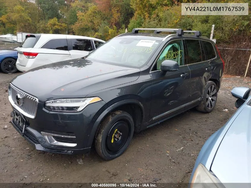 2021 Volvo Xc90 T6 Inscription 6 Passenger VIN: YV4A221L0M1767539 Lot: 40580095