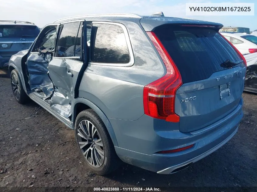 2021 Volvo Xc90 T5 Momentum 7 Passenger VIN: YV4102CK8M1672625 Lot: 40823888