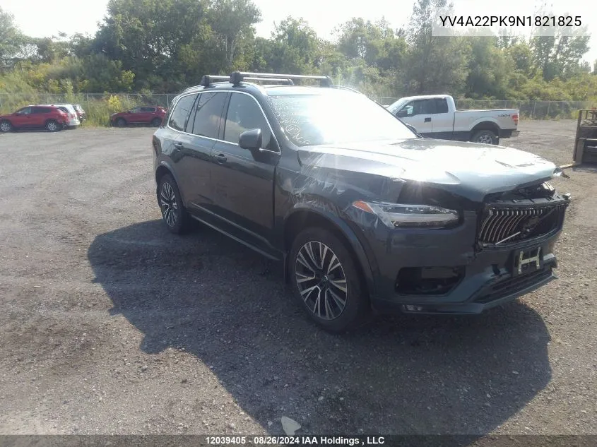 2022 Volvo Xc90 VIN: YV4A22PK9N1821825 Lot: 12039405