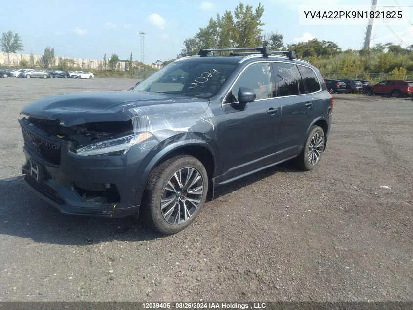 2022 Volvo Xc90 VIN: YV4A22PK9N1821825 Lot: 12039405