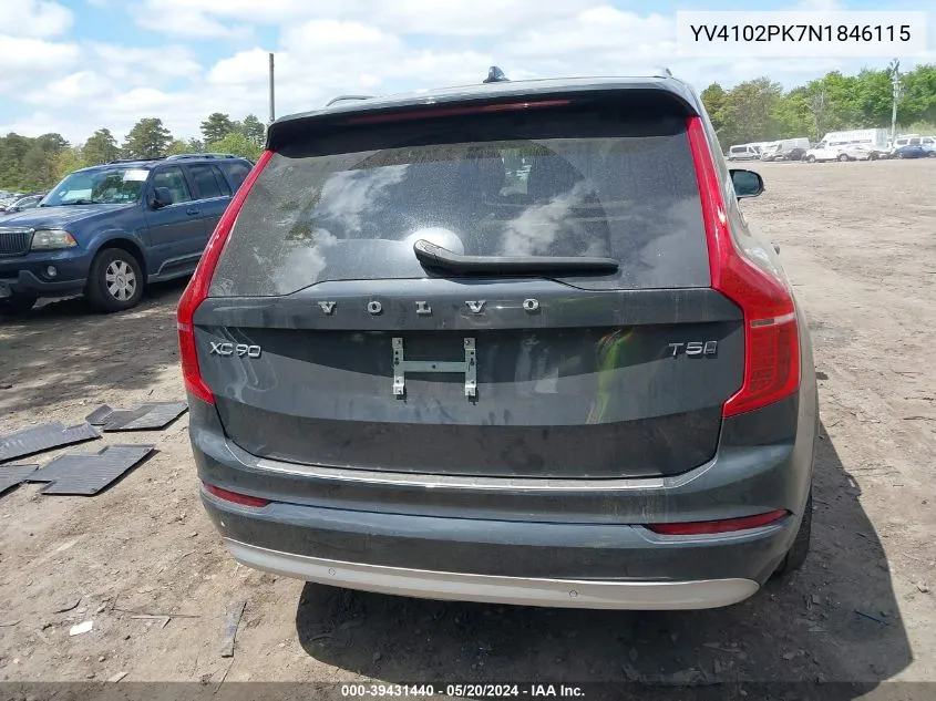 YV4102PK7N1846115 2022 Volvo Xc90 T5 Momentum 7 Passenger