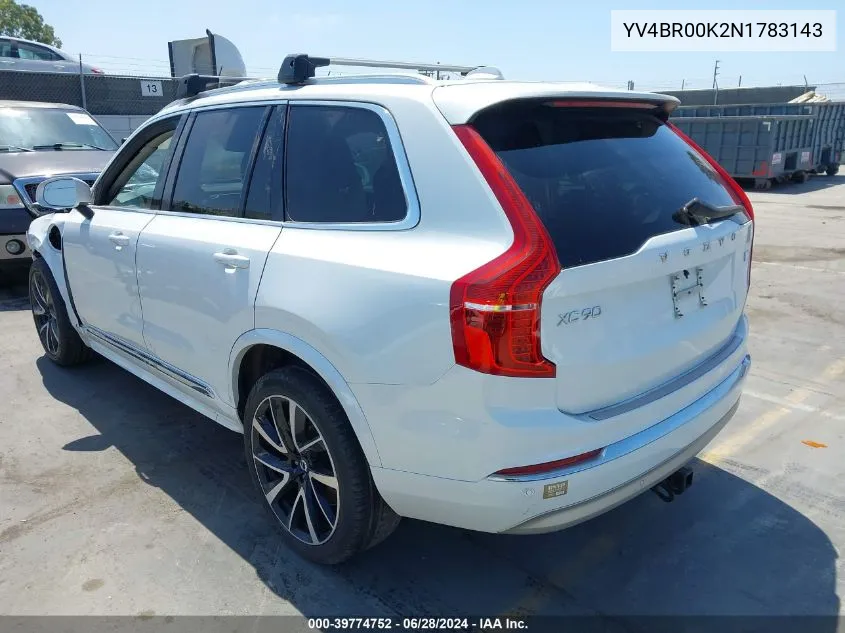 YV4BR00K2N1783143 2022 Volvo Xc90 T8 Recharge Momentum