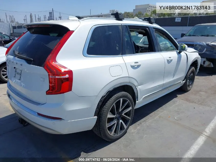 YV4BR00K2N1783143 2022 Volvo Xc90 T8 Recharge Momentum