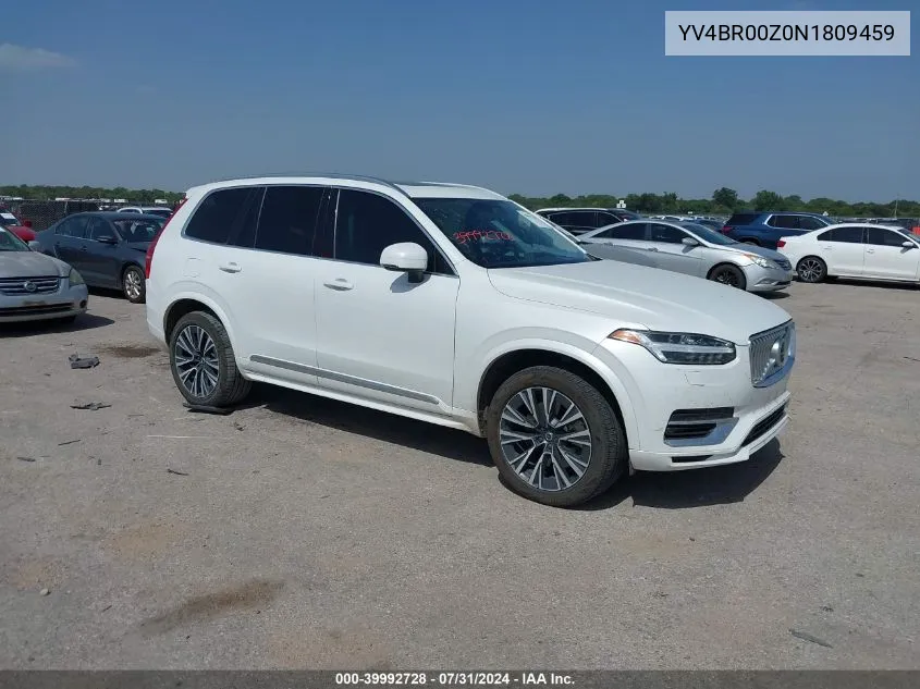 2022 Volvo Xc90 Recharge Plug-In Hybrid T8 Inscription Expression 6 Passenger VIN: YV4BR00Z0N1809459 Lot: 39992728