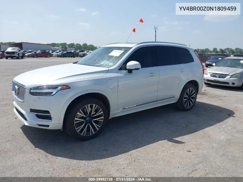 2022 Volvo Xc90 Recharge Plug-In Hybrid T8 Inscription Expression 6 Passenger VIN: YV4BR00Z0N1809459 Lot: 39992728