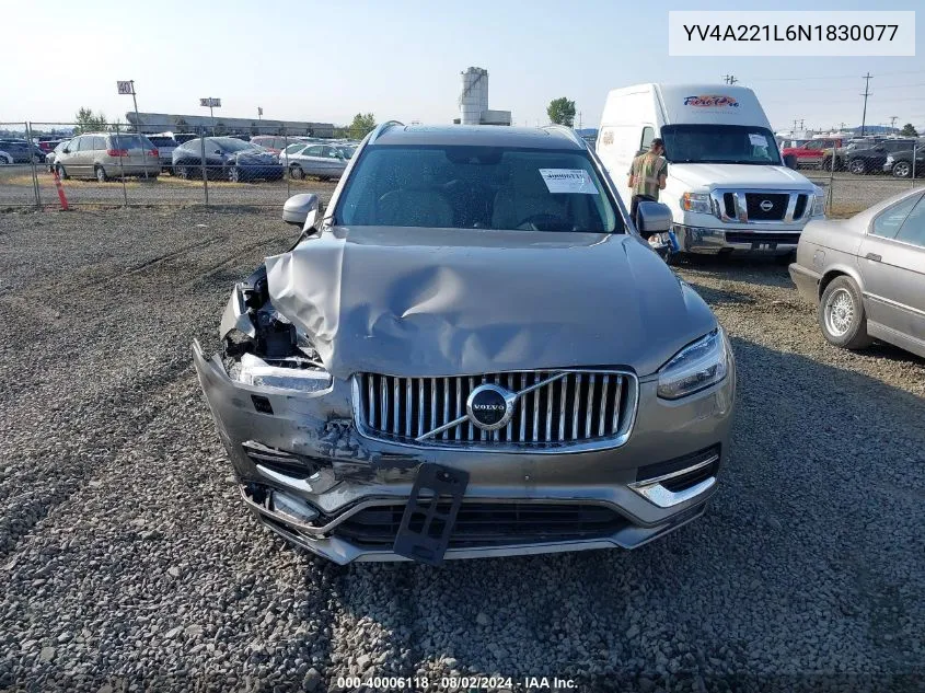 2022 Volvo Xc90 T6 Inscription 6 Passenger VIN: YV4A221L6N1830077 Lot: 40006118