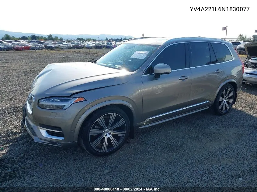 2022 Volvo Xc90 T6 Inscription 6 Passenger VIN: YV4A221L6N1830077 Lot: 40006118