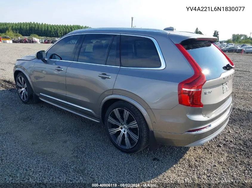 2022 Volvo Xc90 T6 Inscription 6 Passenger VIN: YV4A221L6N1830077 Lot: 40006118