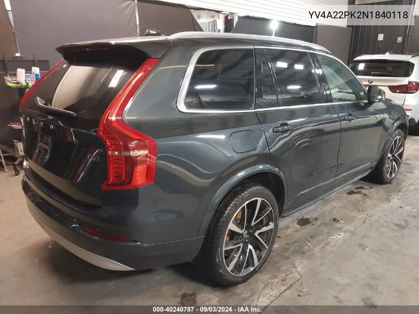 YV4A22PK2N1840118 2022 Volvo Xc90 T6 Momentum 7 Passenger