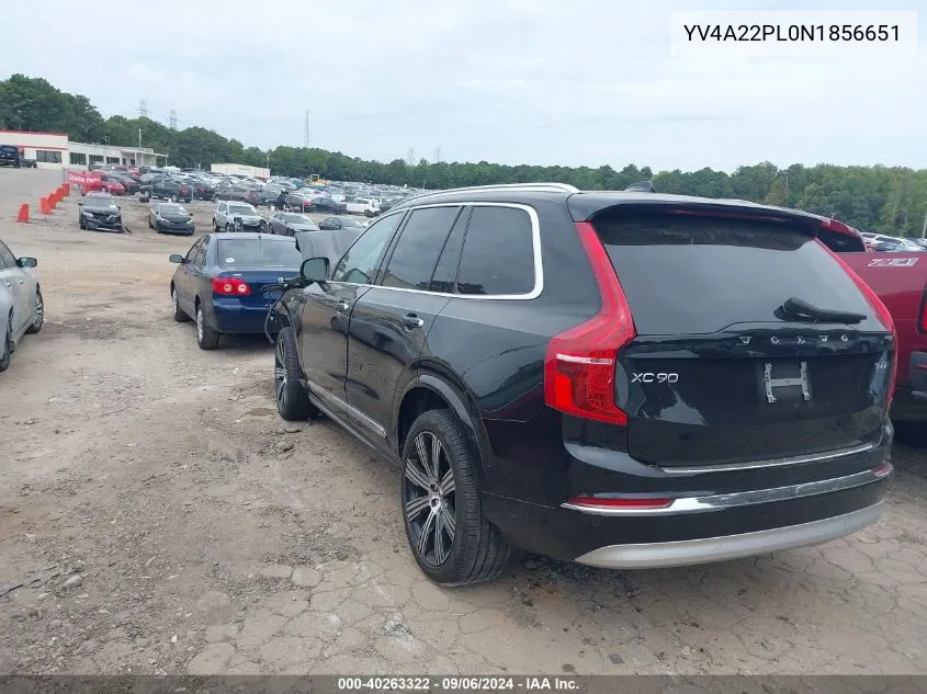 2022 Volvo Xc90 T6 Inscription 7 Passenger VIN: YV4A22PL0N1856651 Lot: 40263322