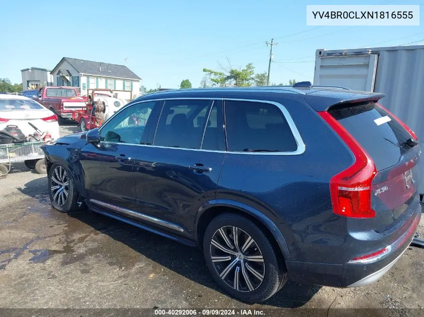 2022 Volvo Xc90 Recharge Plug-In Hybrid T8 Inscription 7 Passenger VIN: YV4BR0CLXN1816555 Lot: 40292006