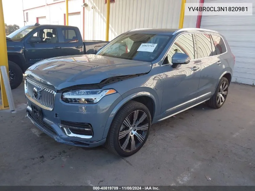 2022 Volvo Xc90 Recharge Plug-In Hybrid T8 Inscription 7 Passenger VIN: YV4BR0CL3N1820981 Lot: 40819709