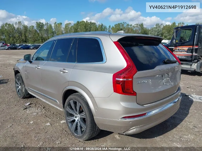 2023 Volvo Xc90 VIN: YV40621N4P1912698 Lot: 12104610