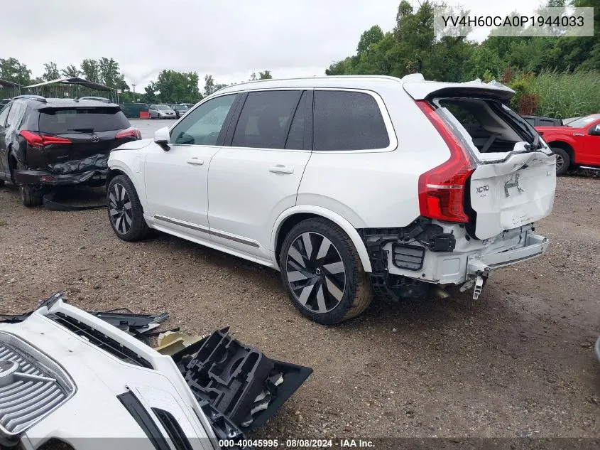 2023 Volvo Xc90 Recharge Plug-In Hybrid T8 Ultimate Bright Theme 7-Seater VIN: YV4H60CA0P1944033 Lot: 40045995