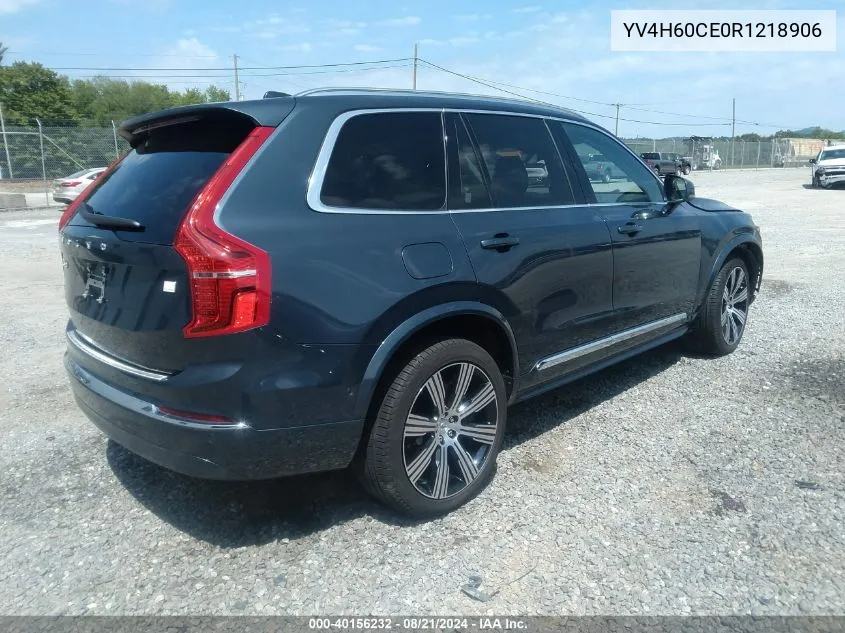 2024 Volvo Xc90 Recharge Plug-In Hybrid T8 Plus Bright Theme 7-Seater VIN: YV4H60CE0R1218906 Lot: 40156232