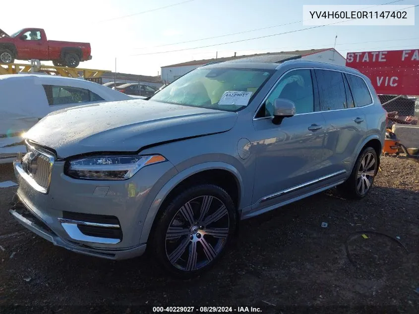 2024 Volvo Xc90 Recharge Plug-In Hybrid T8 Plus 6-Seater VIN: YV4H60LE0R1147402 Lot: 40229027