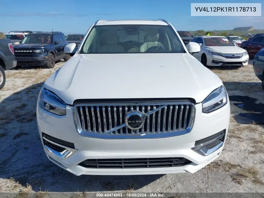 2024 Volvo Xc90 Core VIN: YV4L12PK1R1178713 Lot: 40474953