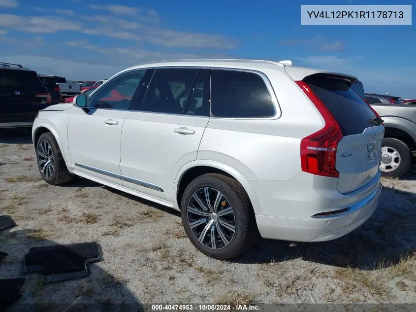 2024 Volvo Xc90 Core VIN: YV4L12PK1R1178713 Lot: 40474953