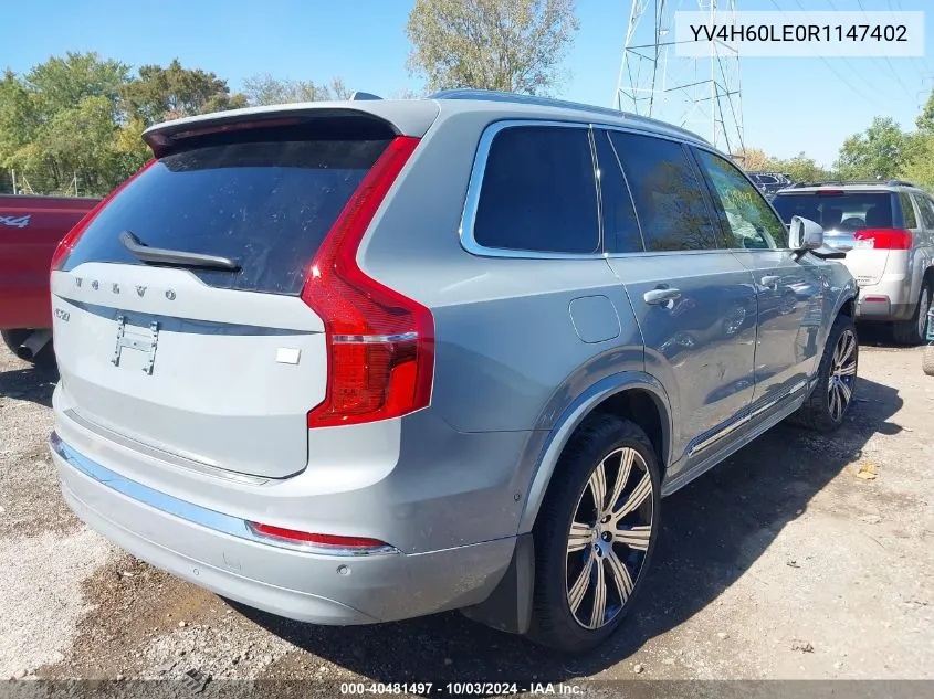 2024 Volvo Xc90 Recharge Plug-In Hybrid T8 Plus 6-Seater VIN: YV4H60LE0R1147402 Lot: 40481497