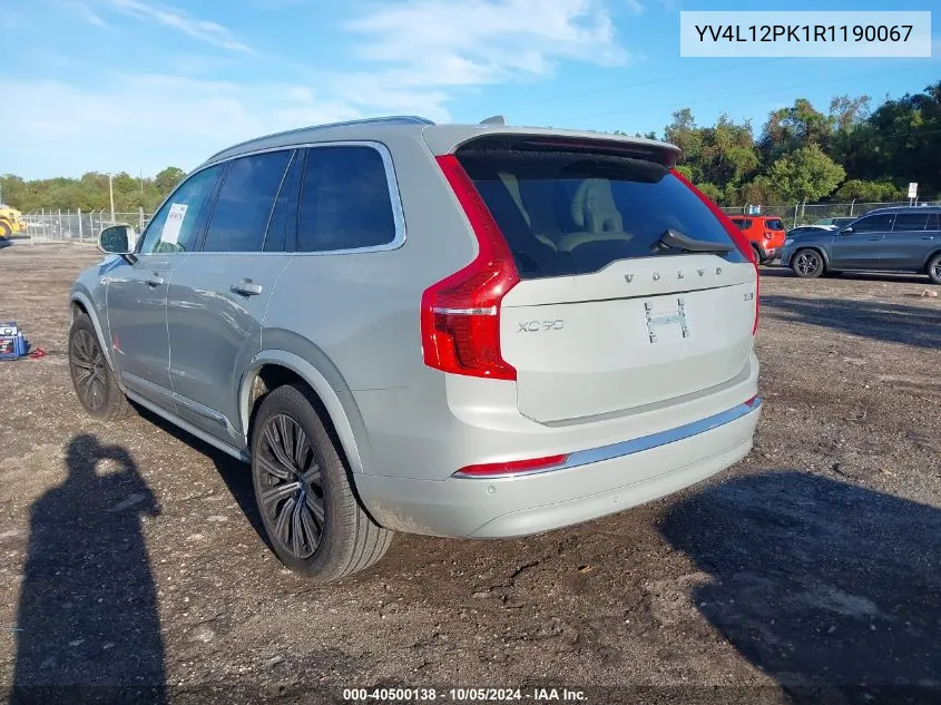 2024 Volvo Xc90 B5 Core Bright Theme VIN: YV4L12PK1R1190067 Lot: 40500138