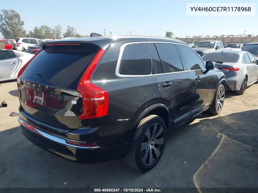 2024 Volvo Xc90 Recharge Plug-In Hybrid T8 Plus Bright Theme 7-Seater VIN: YV4H60CE7R1178968 Lot: 40560247