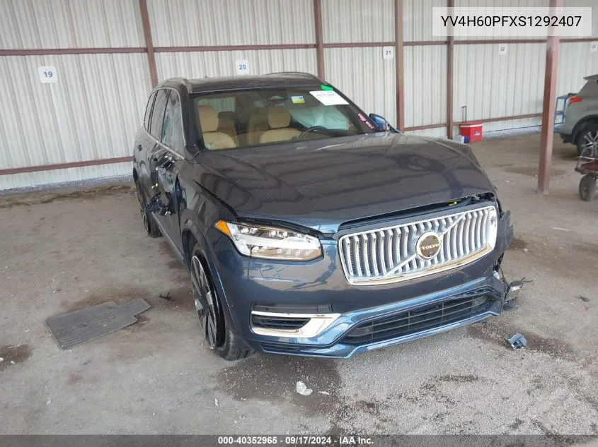 2025 Volvo Xc90 Plug-In Hybrid Ultra VIN: YV4H60PFXS1292407 Lot: 40352965