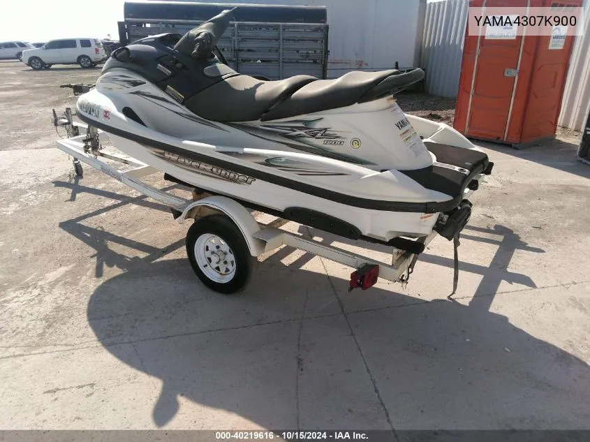 2000 Yamaha Waverunner VIN: YAMA4307K900 Lot: 40219616