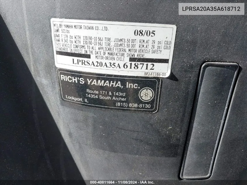 LPRSA20A35A618712 2005 Yamaha Yw50 Ap Zuma