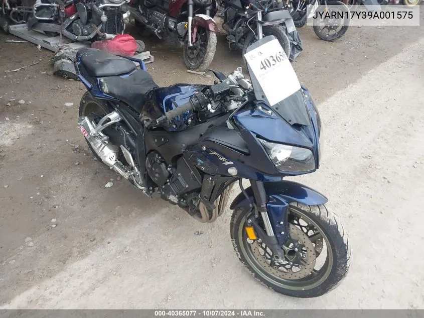 2009 Yamaha Fz1 Sc VIN: JYARN17Y39A001575 Lot: 40365077