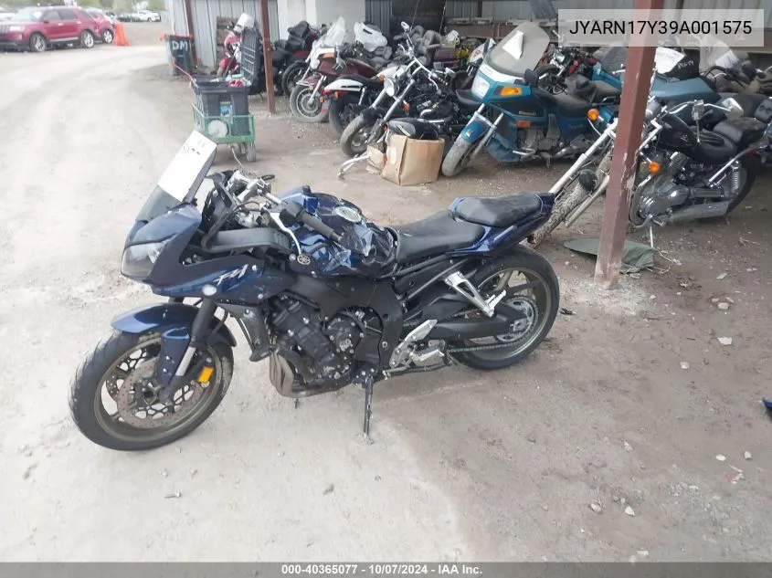 2009 Yamaha Fz1 Sc VIN: JYARN17Y39A001575 Lot: 40365077