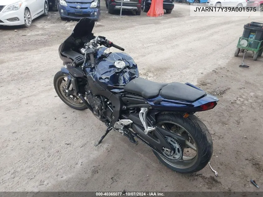 2009 Yamaha Fz1 Sc VIN: JYARN17Y39A001575 Lot: 40365077